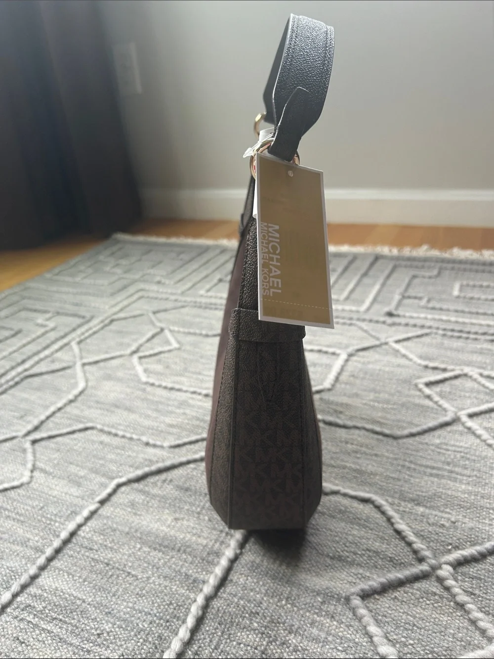 Michael Kors Preston Dark Chocolate Brown Suede & Leather Hobo Shoulder Bag- NWT